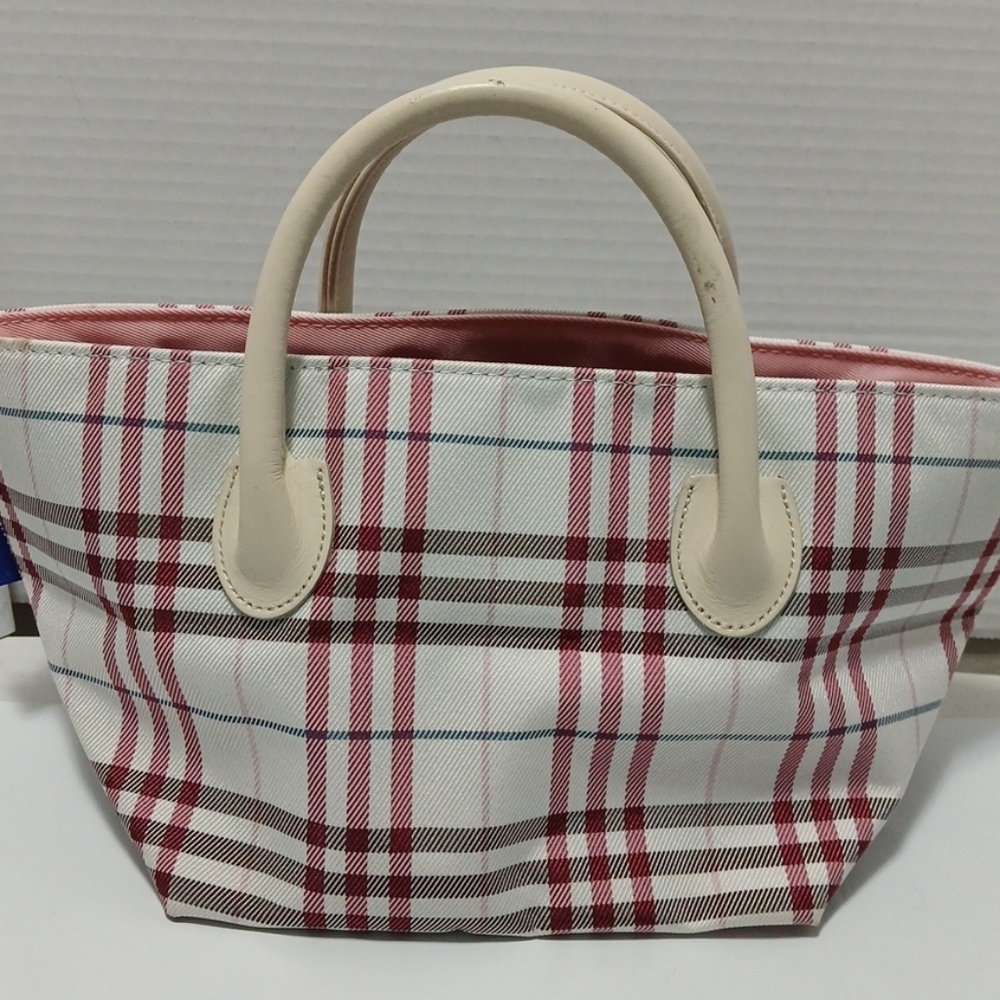 Burberry Blue Label Pink Plaid Hand Bag